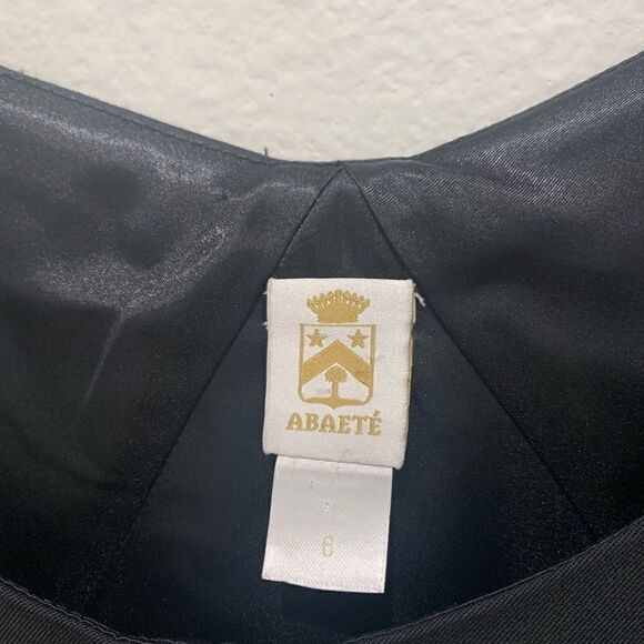 Abaete Black Navy Blue Colorblock Dress Party Sheath size 6 - Picture 3 of 3